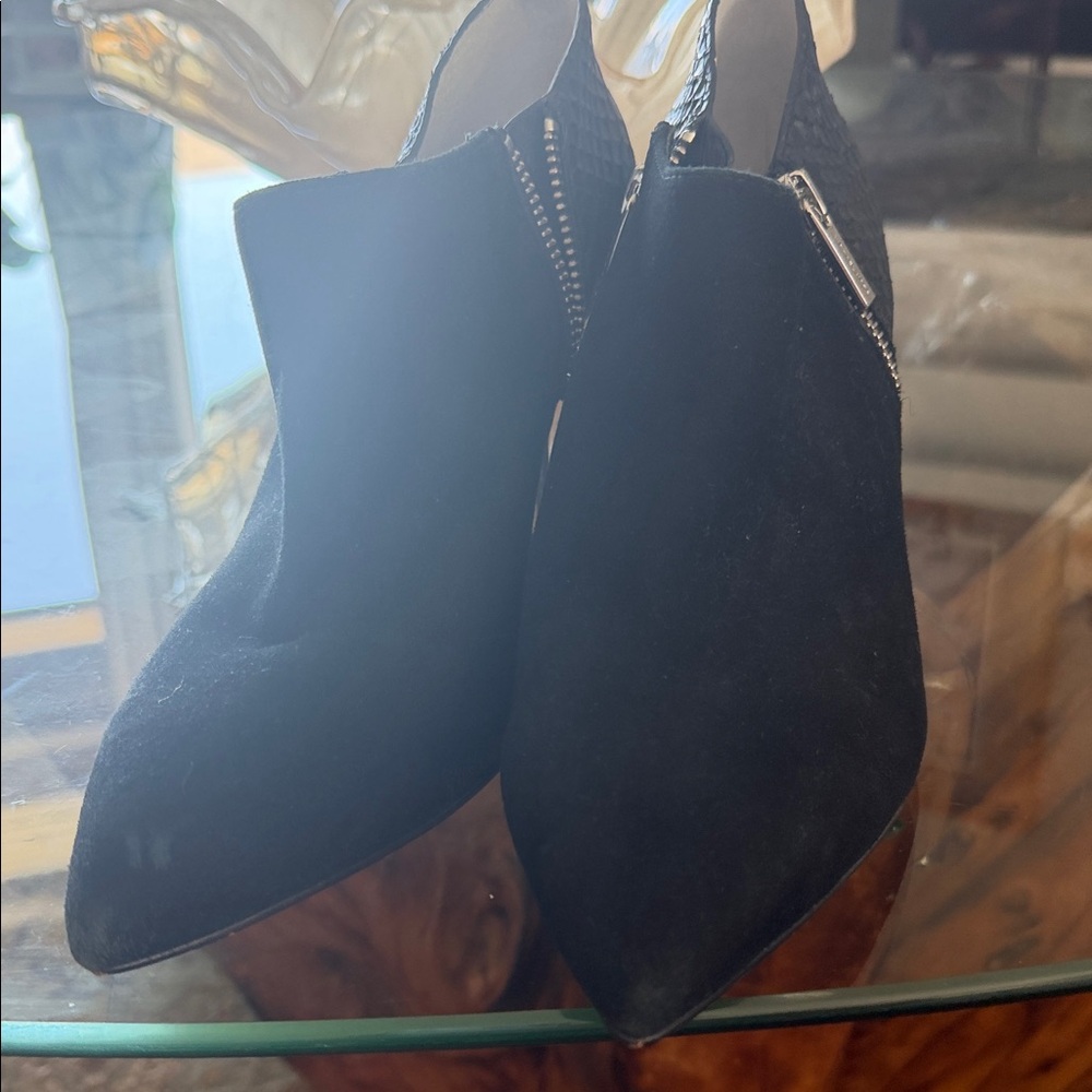 Michael Kors black suede ankle booties,